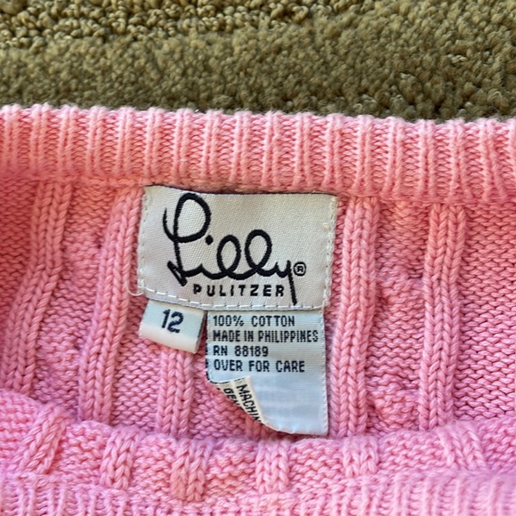 Lilly Pulitzer girls super cute braided knit pink sweater - Picture 3 of 3